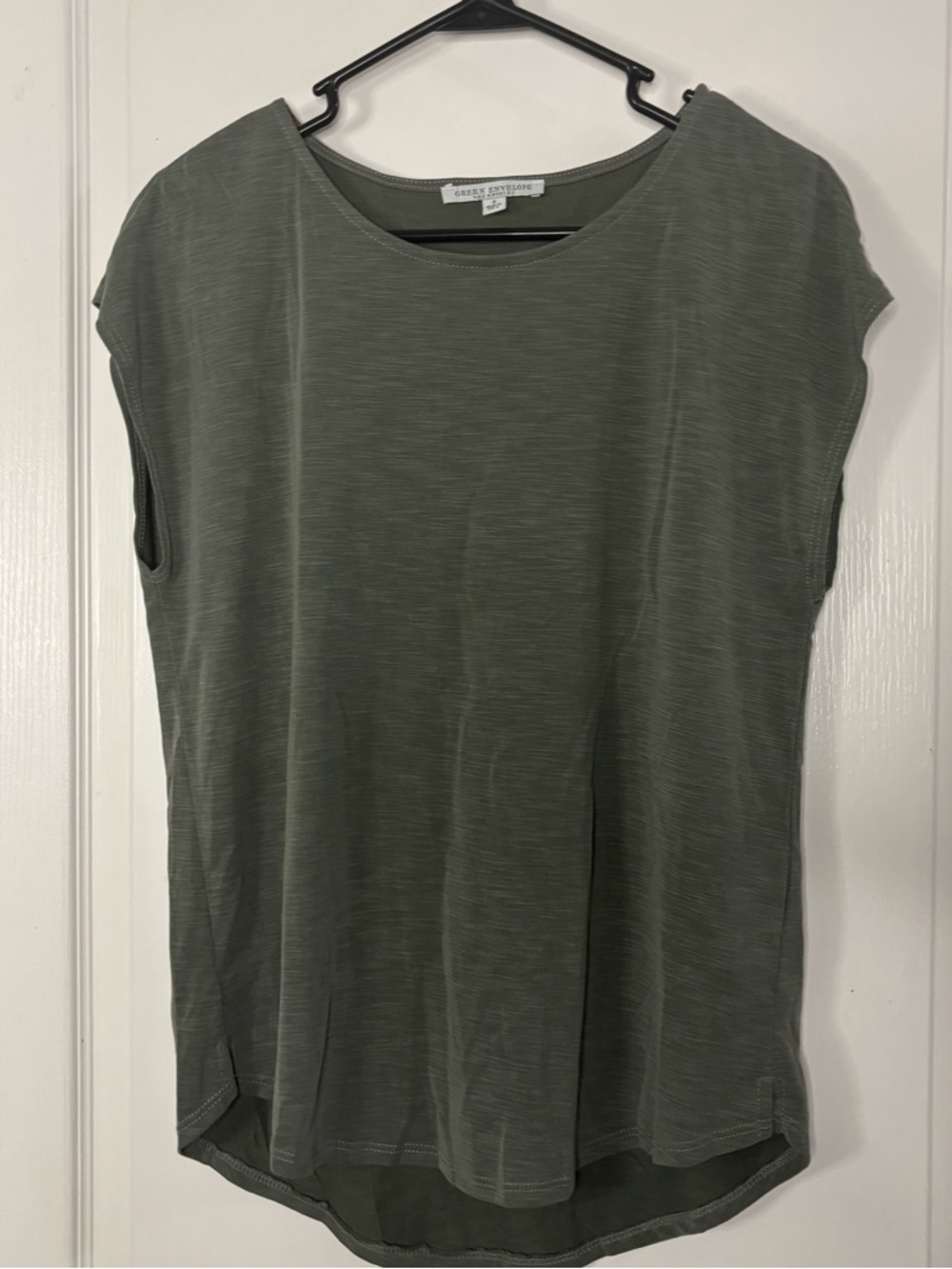 Green Envelope Olive Knit Cap Sleeve Tank